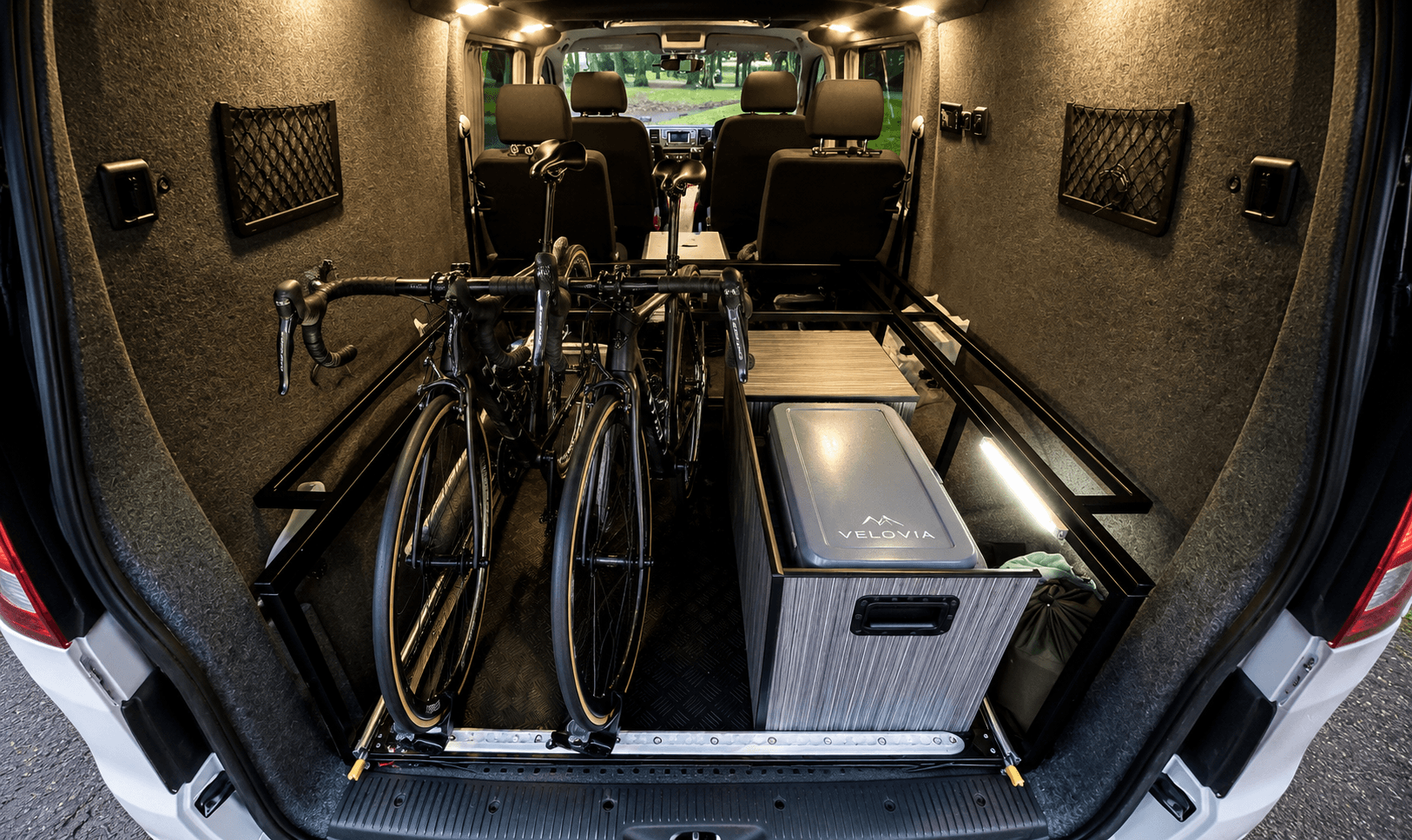 A rider's own road bike, ready for the mountains
